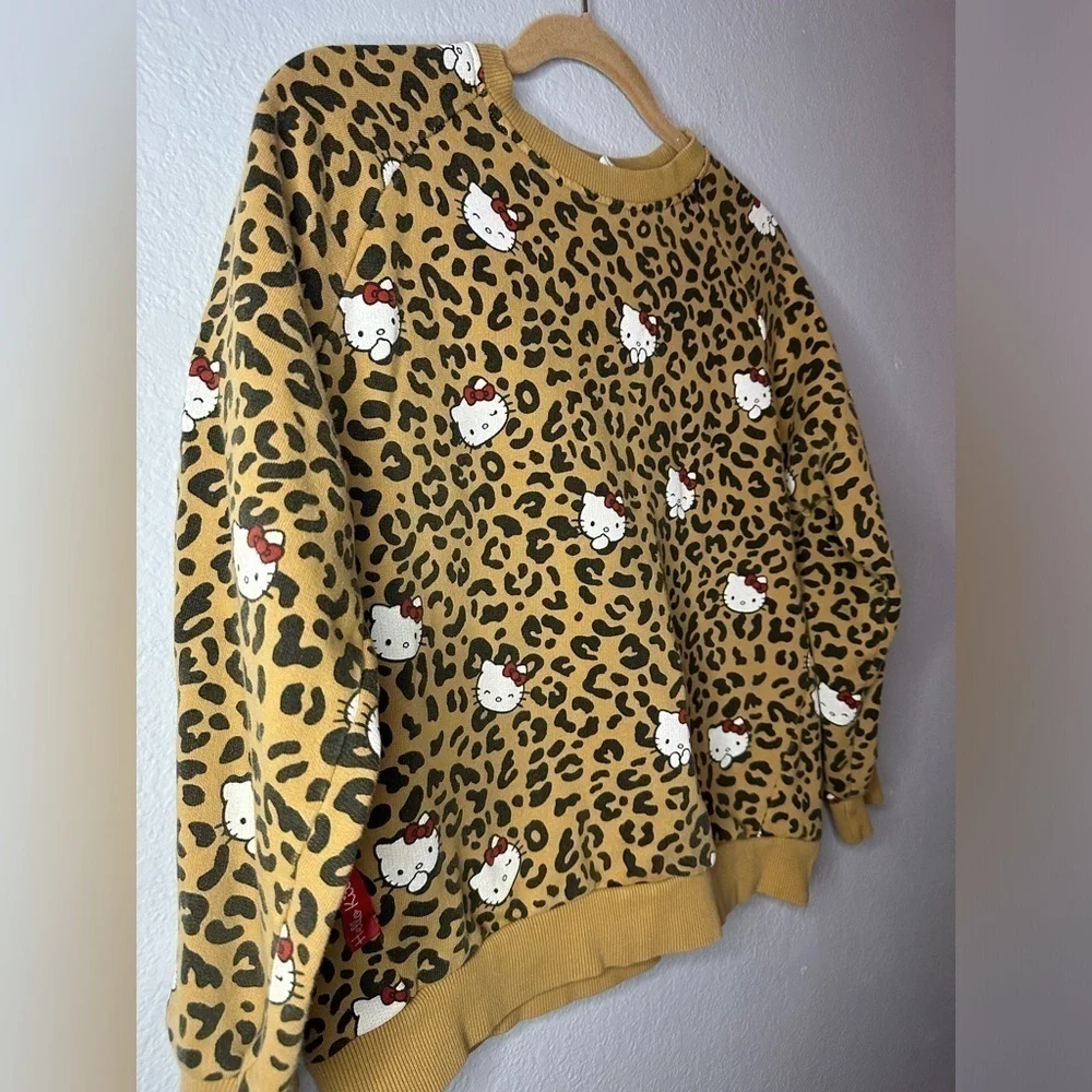 Zara Kids Hello Kitty Leopard Print Sweatshirt Girl’s Size 13/14 - Picture 4 of 9